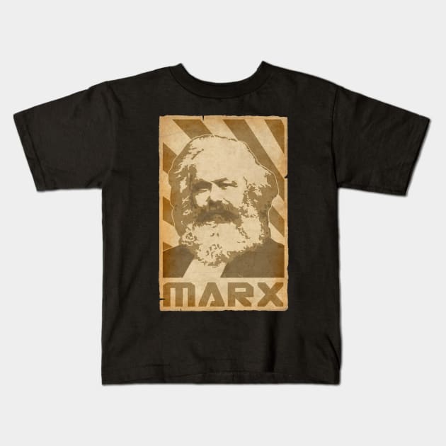 Karl Marx Retro Propaganda Kids T-Shirt by Nerd_art